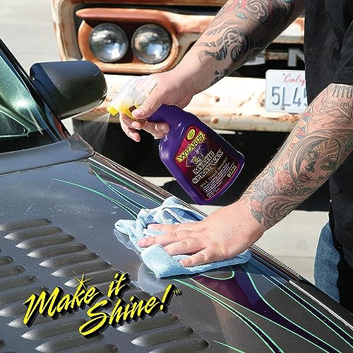 Wizards Spray Mystic Wax - Slick Finish Detailer and Glass Cleaner For Car Detailing Kit - Durable Spray Wax and Ceramic Boost - Repels Water and Protects With No Residue - 22 oz - Made in USA