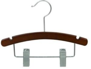 only hangers 10" walnut & chrome baby/infant combination hanger (pack of 25)