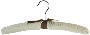 only hangers 15" linen padded hangers w/brown bow & chrome hook - pack of (6)