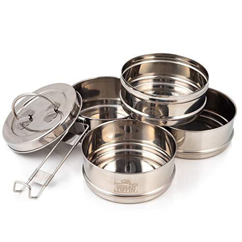 4 Tier Indian-Tiffin Stainless Steel Small to Medium Tiffin Lunch Box