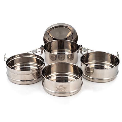 4 Tier Indian-Tiffin Stainless Steel Small to Medium Tiffin Lunch Box