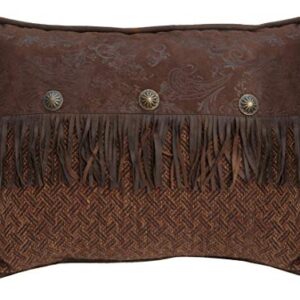 HiEnd Accents Del Rio Southwestern Chocolate Faux Leather Envelope Throw Pillow w/ Fringe & Concho