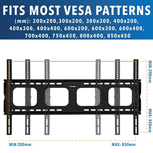 Mount-It! Large Tilting TV Wall Mount Bracket | 42 43 50 55 58 65 70 75 80 Inch | 220 Pound Capacity | VESA Compatible | Low Profile | Flat Screens