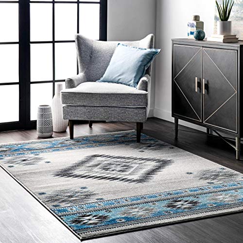 nuLOOM Amparo Area Rug, 5x7, Aqua