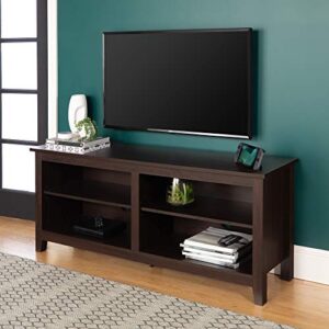 walker edison wren classic tv console entertainment media stand with storage for televisions up to 65 inches, 58 inch, espresso