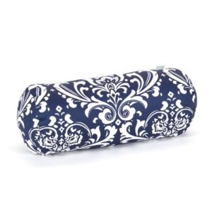 majestic home goods navy and white french quarter round bolster, blue