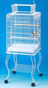 large 57-inch open square plays top parrot lovebird cockatiel cockatiels parakeets cage with removable rolling stand