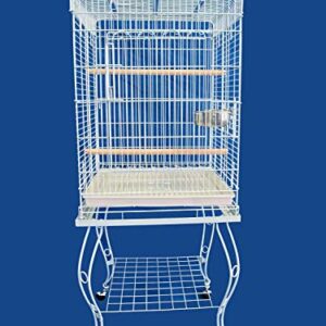 Large 57-Inch Open Square Plays Top Parrot Lovebird Cockatiel Cockatiels Parakeets Cage with Removable Rolling Stand