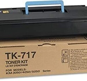 Kyocera 1T02GR0US0 Model TK-717 Black Toner Kit For use with Kyocera KM-3050, KM-4050, KM-5050, TASKalfa 420i and 520i A3 Monochrome Multifunctional Printers; Up to 34000 Pages Yield at 5% Coverage