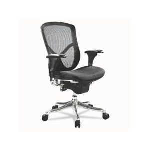 alera aleeqa42me10a eq series ergonomic multifunction mid-back mesh chair with aluminum base - black