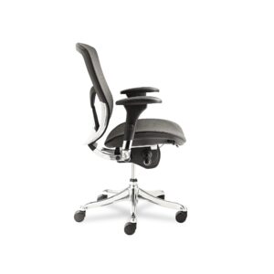 Alera ALEEQA42ME10A EQ Series Ergonomic Multifunction Mid-Back Mesh Chair with Aluminum Base - Black