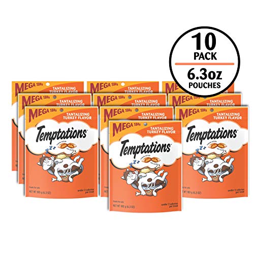 TEMPTATIONS Classic Treats for Cats Tantalizing Turkey Flavor 6.3 Ounces (Pack of 10)
