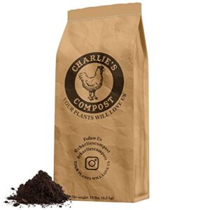 charlie's compost: concentrated organic plant fertilizer to improve garden soil and potting soil in fruit and vegetable garden - with biochar (10lb)