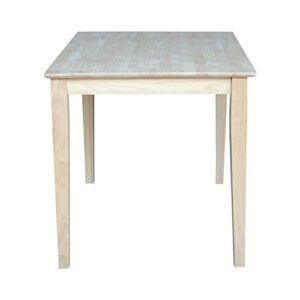 International Concepts Solid Wood Top Table with Shaker Legs, Standard Height