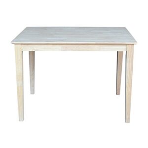 International Concepts Solid Wood Top Table with Shaker Legs, Standard Height