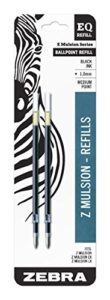 zebra z-mulsion eq-refill, 1.0mm, black ink, 2-count