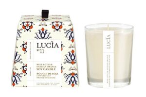 lucia candle, blue lotus and sicilian orange, 0.47 ounce