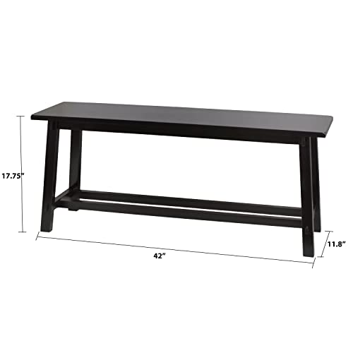 Decor Therapy Kyoto Wooden Bench, Black