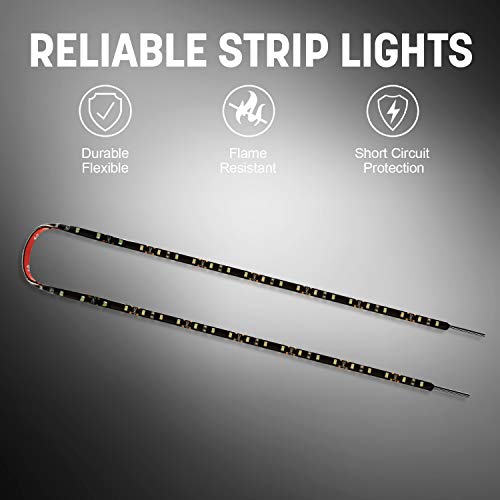 Pilot CZ-3055W Flexible 36 Inch Interior/Exterior LED Light Strip - White/Cut to Fit - Multi-Purpose Automotive or Home Use, Water Resistant with Easy-Peel Tape Included