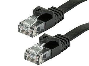monoprice - 109554 cat5e ethernet patch cable - network internet cord - rj45, flat,stranded, 350mhz, utp, pure bare copper wire, 30awg, 30ft, black