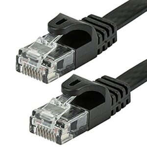 Monoprice - 109554 Cat5e Ethernet Patch Cable - Network Internet Cord - RJ45, Flat,Stranded, 350Mhz, UTP, Pure Bare Copper Wire, 30AWG, 30ft, Black