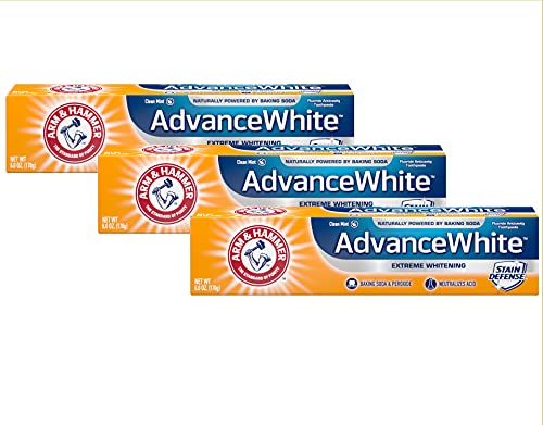 Arm & Hammer Advance White Extreme Whitening Toothpaste, Clean Mint, 6 Ounce (Pack of 3)