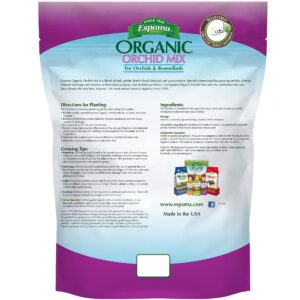 espoma organic orchid mix 4-quart bag. for all orchids and bromeliads. ideal for phalaenopsis, dendrobium, and other types of orchids. for organic gardening
