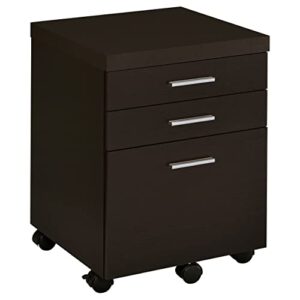 coaster furniture skylar 3-drawer mobile file cabinet cappuccino 800894