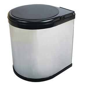 kv kitchen & bath storage solutions 16.5 in. h x 11 in. w x 11 in. d chrome finished plastic in-cabinet pivot out trash can tm-13-r-c
