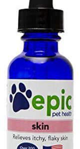 Skin - Natural, Electrolyte, Odorless Pet Supplement That Relieves Itchy, Flaky Skin Unscented Safe for All Animals Apply to Body, Food & Water Made in The USA (Dropper 1 Oz)