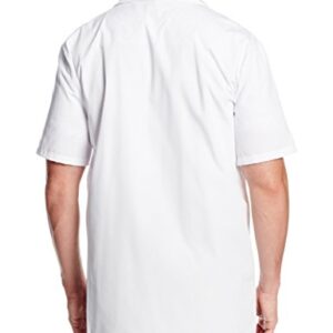 Worklon 3409 Polyester/Cotton Unisex Short Sleeve Pharmacy Lab Coat with Button Closure, Large, White
