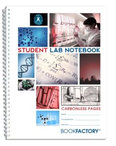 bookfactory carbonless student lab notebook - 50 sets of pages (8.5" x 11") (duplicator) - scientific grid pages, durable translucent cover, wire-o binding (lab-050-7gw-d (student))