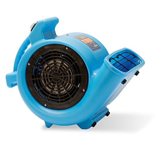 Soleaire Max Storm 1/2 HP Durable Lightweight Air Mover Carpet Dryer Blower Floor Fan for Pro Janitorial Cleaner, Blue, 1 Pack