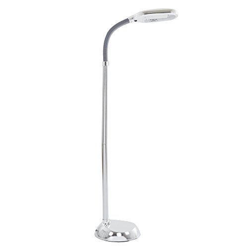 Lavish Home (72-1242S) 5 Feet Sunlight Floor Lamp With Adjustable Gooseneck - Silver