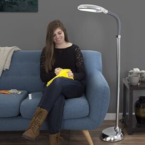 Lavish Home (72-1242S) 5 Feet Sunlight Floor Lamp With Adjustable Gooseneck - Silver