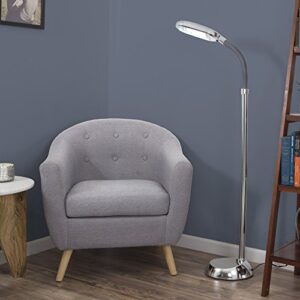 Lavish Home (72-1242S) 5 Feet Sunlight Floor Lamp With Adjustable Gooseneck - Silver