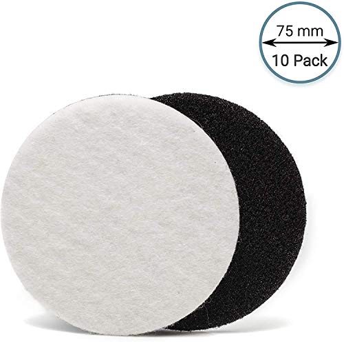 GLASS POLISH 11007 GP-PRO Felt Polishing Pads for Polishing Glass, Plastic, Metal, Marble - Ø 3 inch - Pack of 10