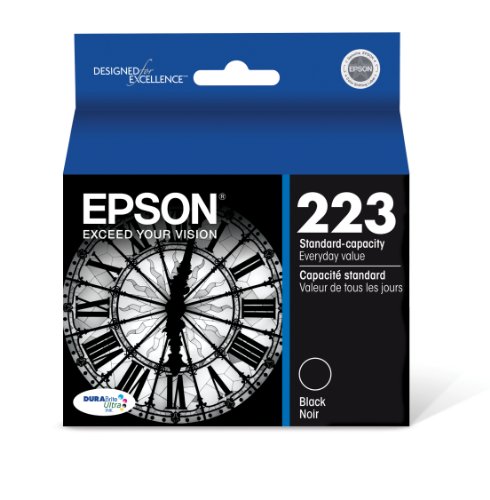 EPSON T223 DURABrite Ultra -Ink Standard Capacity Black -Cartridge (T223120) for Select Epson Workforce Printers