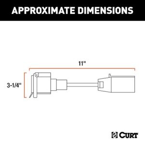 CURT 57003 LED-Compatible 7-Way RV Blade Vehicle-Side Trailer Wiring Adapter