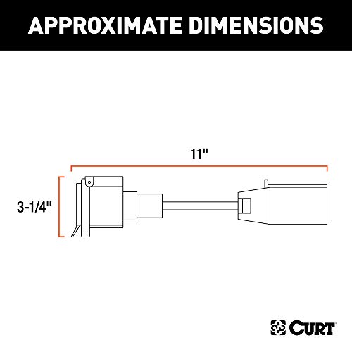 CURT 57003 LED-Compatible 7-Way RV Blade Vehicle-Side Trailer Wiring Adapter