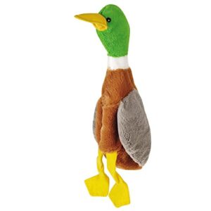 grriggles us2001 14 16 wild bird unstuffies mallard duck dog squeak toy, small