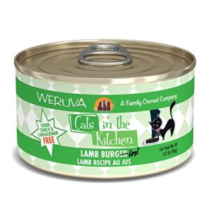 weruva cats in the kitchen, lamb burger-ini with lamb au jus cat food, 3.2oz can (pack of 24)