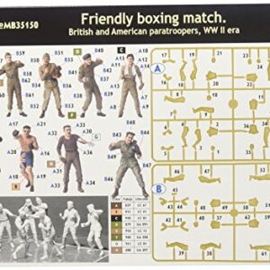 Master Box Models "Friendly Boxing Match" British and American Paratroopers WWII Era Model Building Kit (9 Figures Set), Scale 1/35