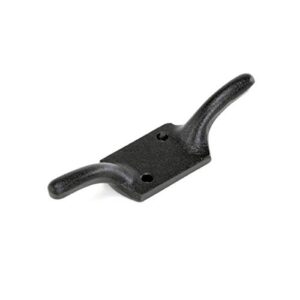 renovators supply manufacturing cleat hooks 4 in. black wrought iron cord rope holder for window blinds or flagpoles with screws