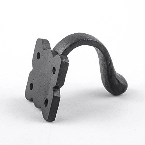 Renovators Supply Black Cast Iron Wall Hook Decorative Elephant Trunk Style Coat Robe Single Hook Entry Way Hat or Jacket Hanger Wall Mount Rust Resistant Powder Coated Hook with Hardware