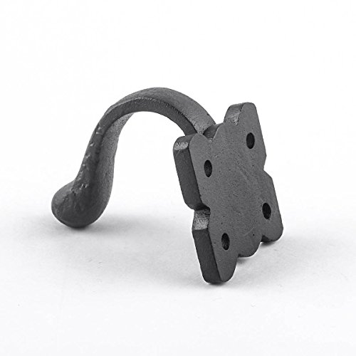 Renovators Supply Black Cast Iron Wall Hook Decorative Elephant Trunk Style Coat Robe Single Hook Entry Way Hat or Jacket Hanger Wall Mount Rust Resistant Powder Coated Hook with Hardware