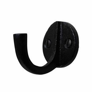 renovators supply bathroom hooks 1.6 in. black wrought iron wall mount hooks for hanging robe, towel, hat, or jewellery with mounting hardware