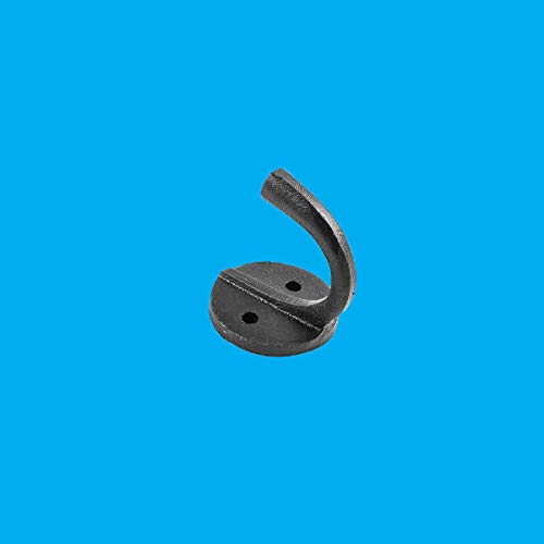 Renovators Supply Bathroom Hooks 1.6 in. Black Wrought Iron Wall Mount Hooks for Hanging Robe, Towel, Hat, or Jewellery with Mounting Hardware