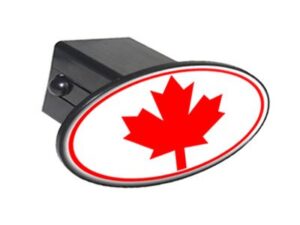 canada canadian maple leaf flag oval tow trailer hitch cover plug insert 2"