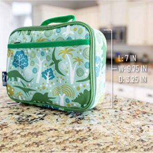 Wildkin Kids Insulated Lunch Box Bag for Boys & Girls, Reusable Kids Lunch Box is Perfect for Early Elementary Daycare School Travel, Ideal for Hot or Cold Snacks & Bento Boxes (Dinomite Dinosaur)